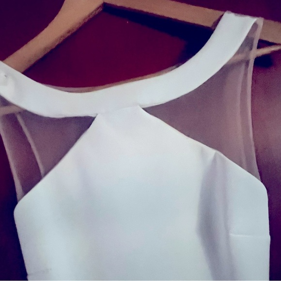 Goddess London Cream See thru MESH  back Long Dress Sz Small Made in UK - Picture 4 of 10